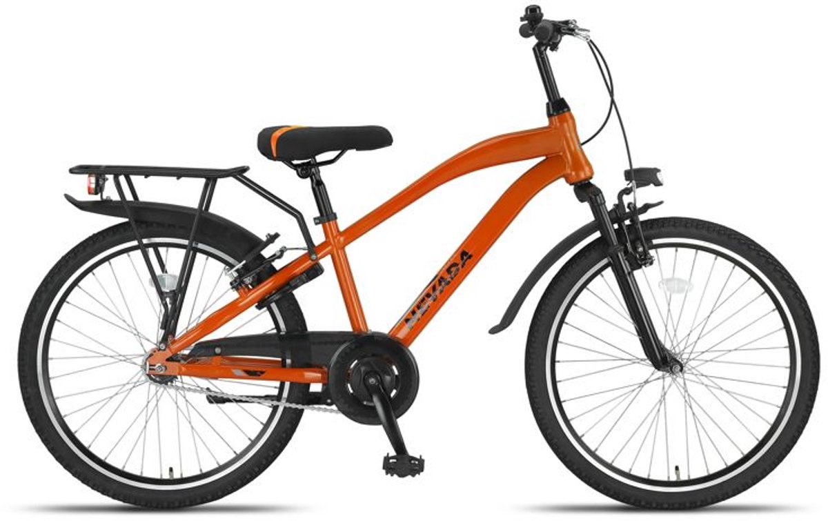 Altec Nevada - Jongensfiets 24 Inch - Kinderfiets voor 8 tot 12 Jaar - 130-145 cm - V-Brake + Terugtraprem - Neonoranje
