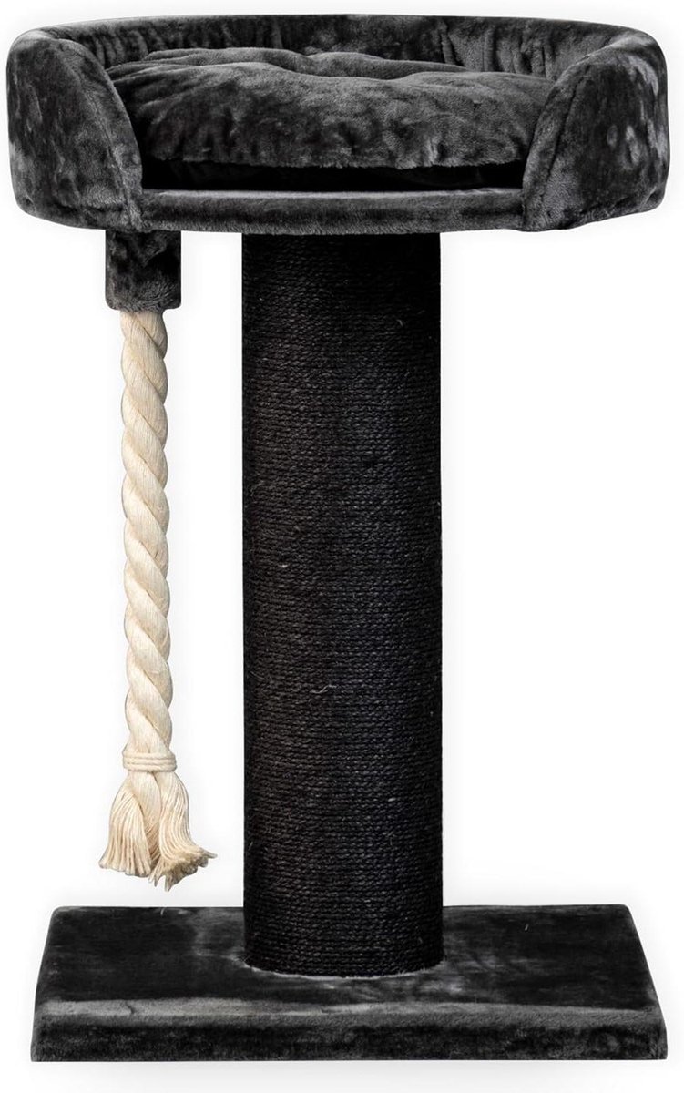 Krabpaal voor katten - Kattenmeubel - Katten spel en rust - Extra dikke sisalpaal - 80 cm hoog - Donkergrijs