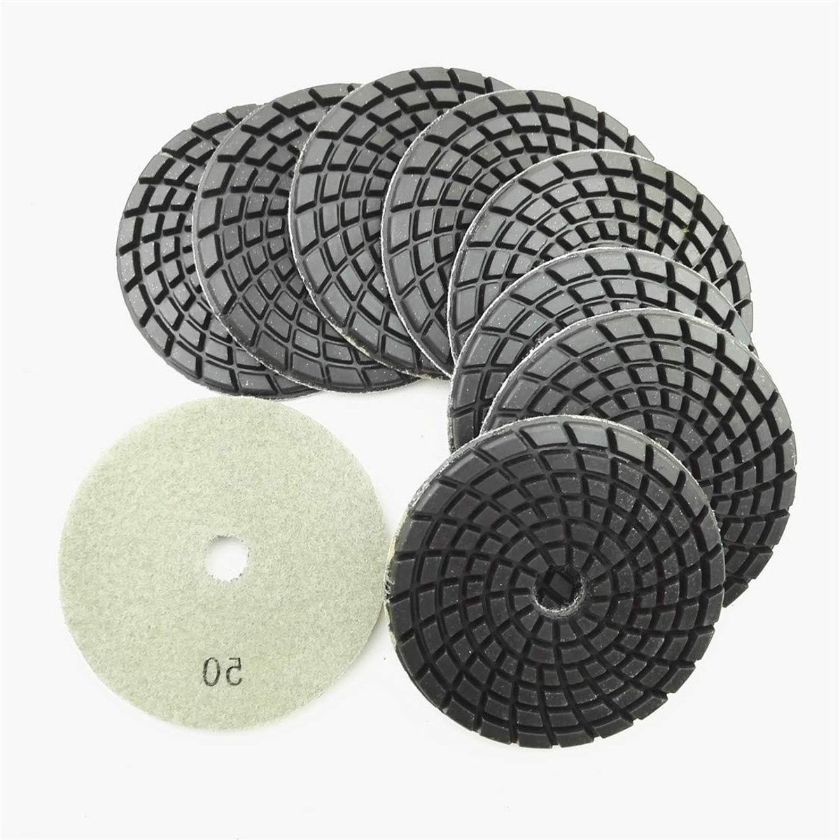 Beton Polijst Pads - Vloer Schuurmiddel - Beton Vloer Vernieuwen - Hars Gebonden Diamant - 9 Stuks Grit 50