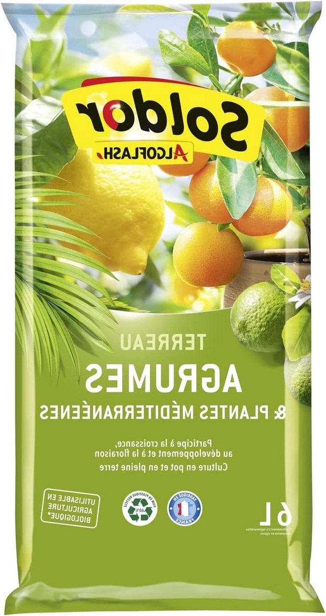 Bloemaarde Citrus - Middellandse Zee planten - Plantenverzorging - Speciale samenstelling - 6 Liter - Transparant