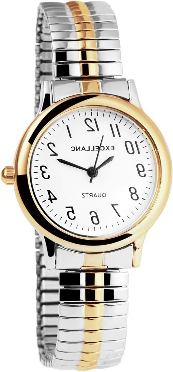 Dameshorloge - Armband horloge - Dagelijks gebruik - Verstelbare trekband - 30mm kastdiameter - Zilver goudkleurig