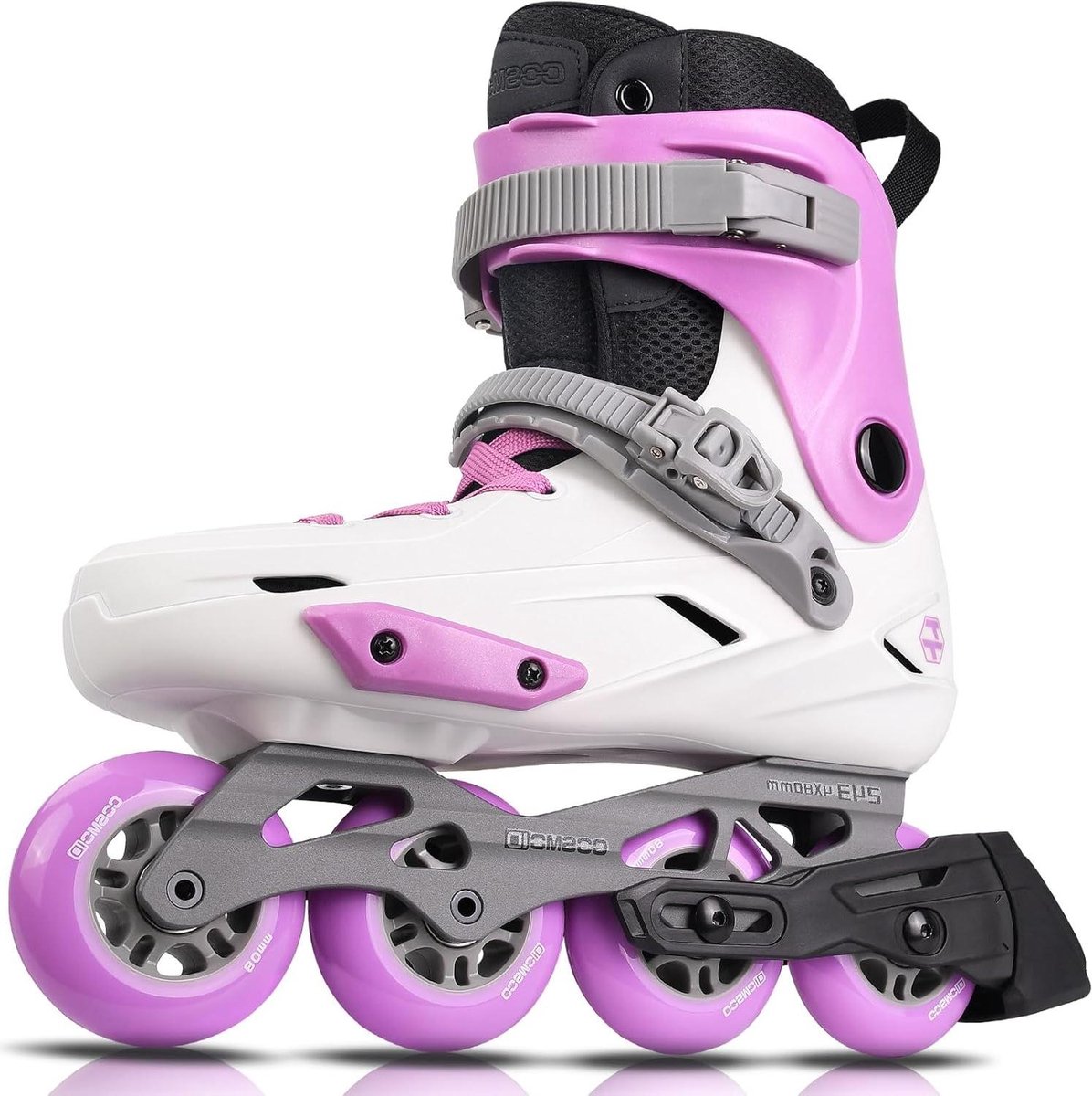 Inline schaatsen - Schoenen skates - Fitness buiten - Aluminium frame - 80 mm wielen - Wit