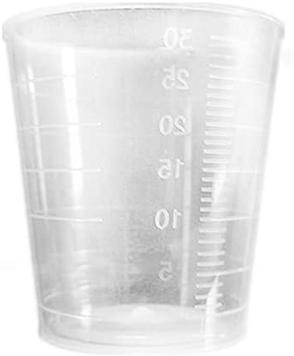 Maatbekers Set - Mengbekers - Nauwkeurig Meten - Dubbele Markering - 30 ml - Wit