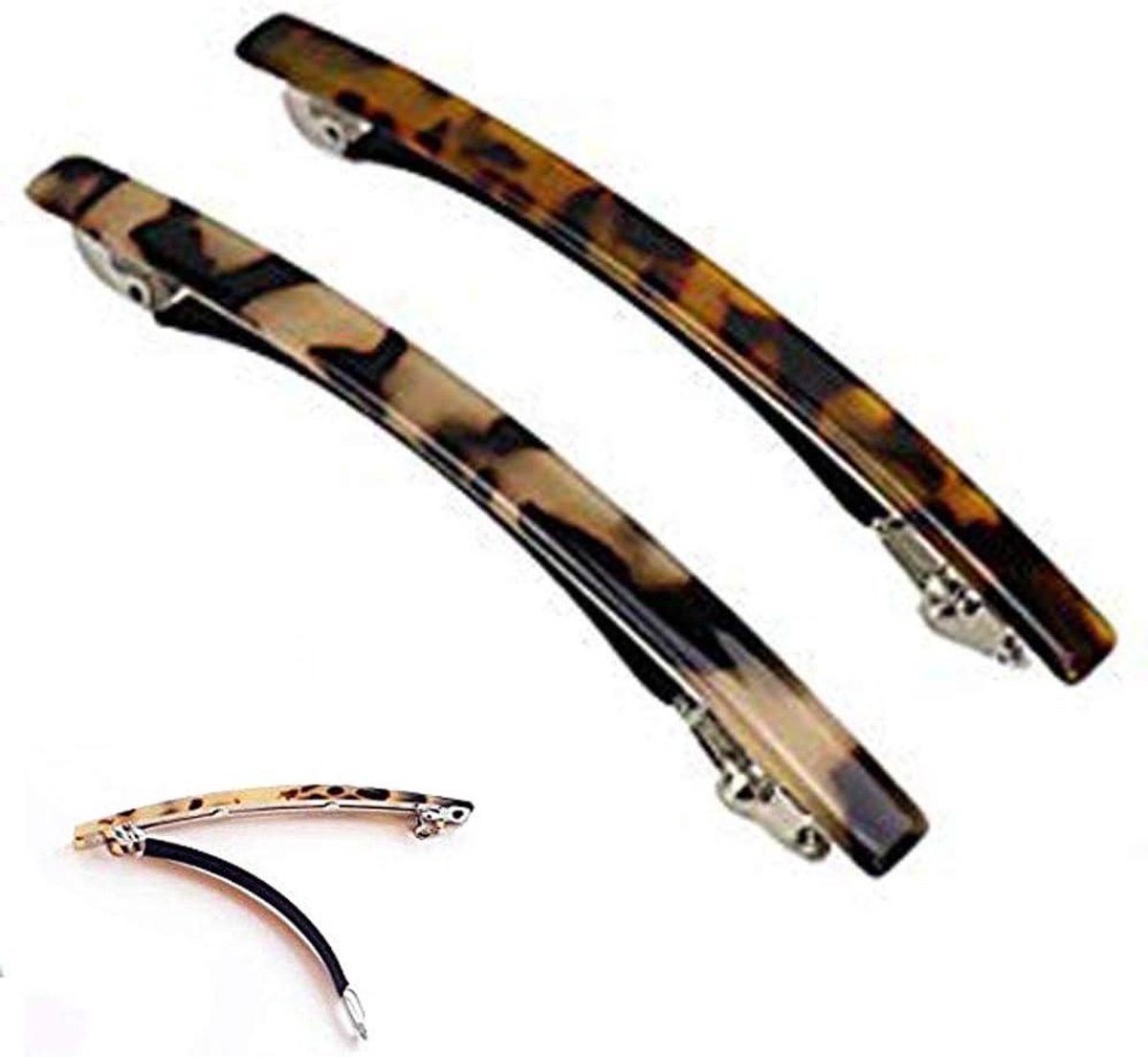Automatische Haarclip - Haarspeld Set - Haar Stylen - Handgemaakt Design - 4 Inch Set - Onyx