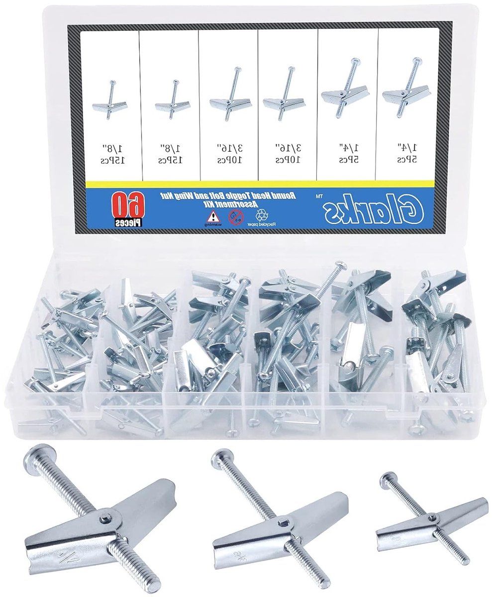 Assortiment van 60 Stuks Toggle Bolts en Vleugelmoeren voor het Ophangen van Zware Voorwerpen aan Droogplaten - Diverse Maten en Gegalvaniseerd Staal