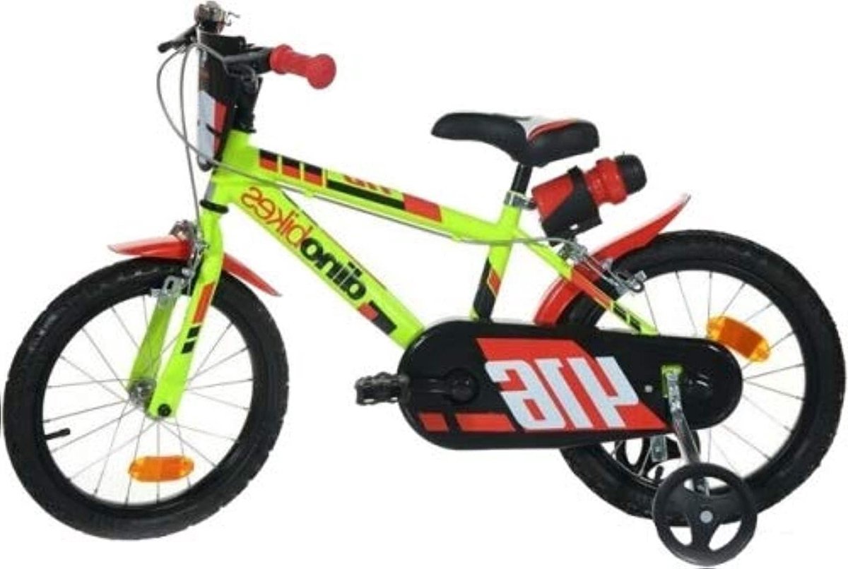 Kinderfiets - Jongensfiets - Buiten spelen - Met zijwieltjes - 16 inch - Neon geel
