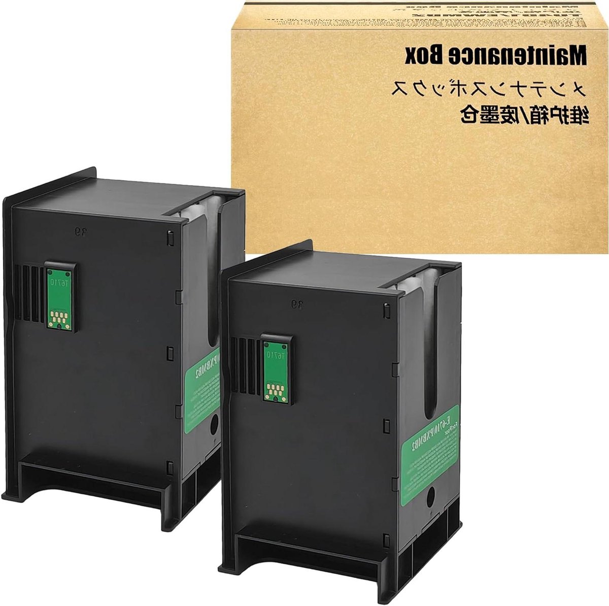 Inkt Onderhoudsbox - Printer Box - Printer Onderhoud - Hoge Capaciteit - 2 Stuks - Zwart