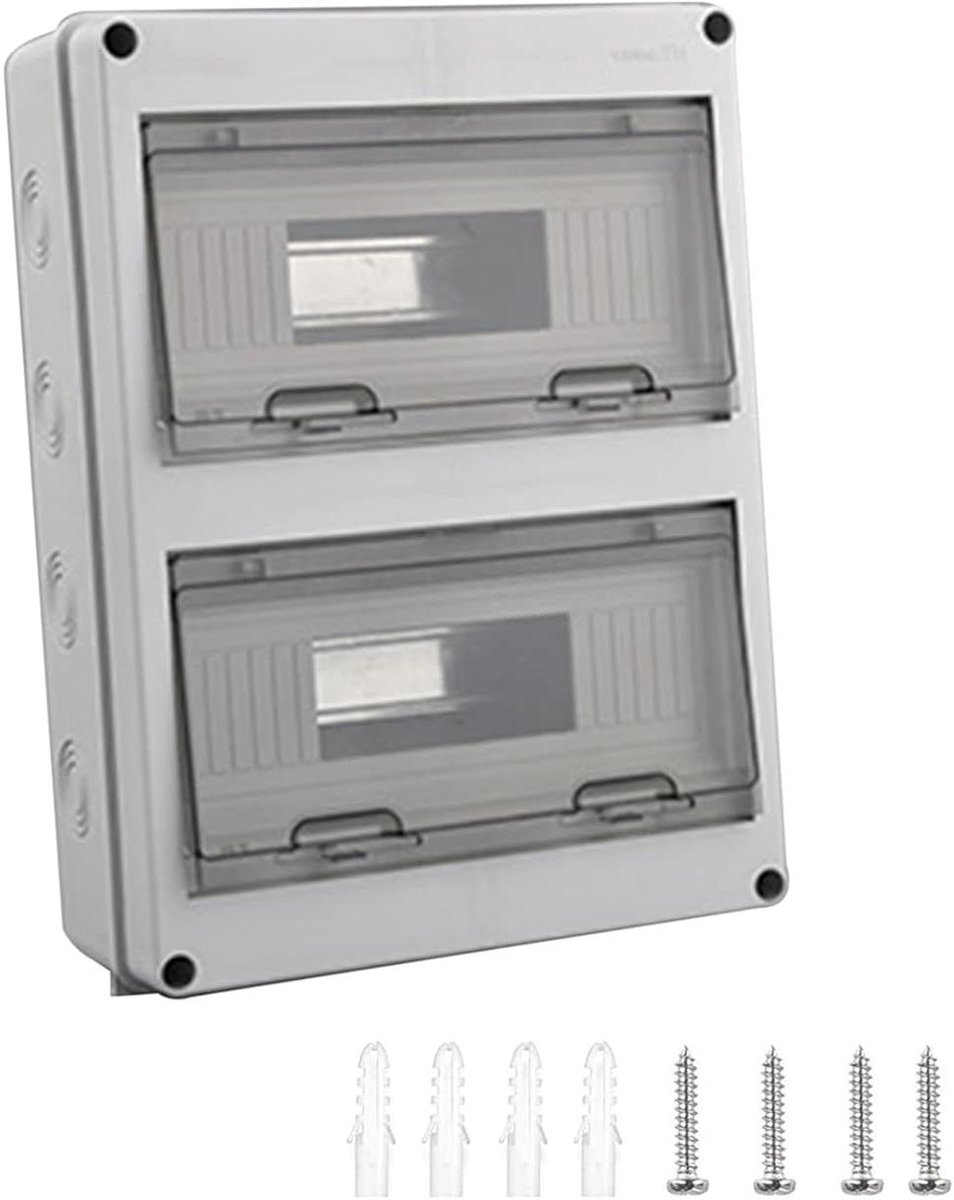 Zekeringkast Opbouw - Verdeelkast Buiten - Elektrische Beveiliging - IP65 Waterdicht - 2-rijen 24 Module - Grijs