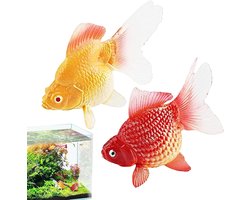 KZQ 2 Stuks Drijvende Kunstmatige Goudvissen, Natuurlijke Bewegende Nepvissen Voor Aquarium, Realistische Zwemmende Decoratie Voor Thuiskantoor, Vissentank, Cadeau Voor Collega's En Vrienden