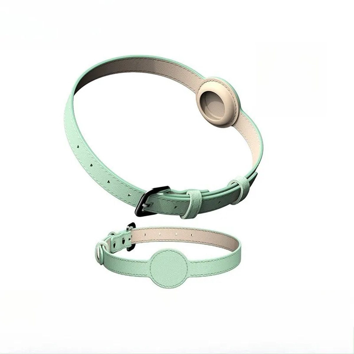 Killogood PU Halsband Kat - Halsband Kitten - Halsband Compatibel met AirTag Tracker - Kat en Hond - Anti-Verllies Veiligheidsaccessoire Halsband - AirTag Niet Inbegrepen - Groen M