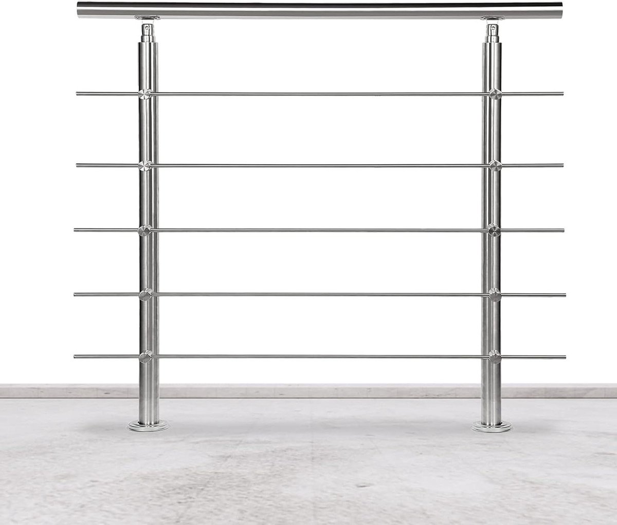 Roestvrijstalen Leuning - Balustrade Trapleuning - Veilig Traplopen - Instelbare Hoek - 150 cm Lengte - Roestvrij Staal