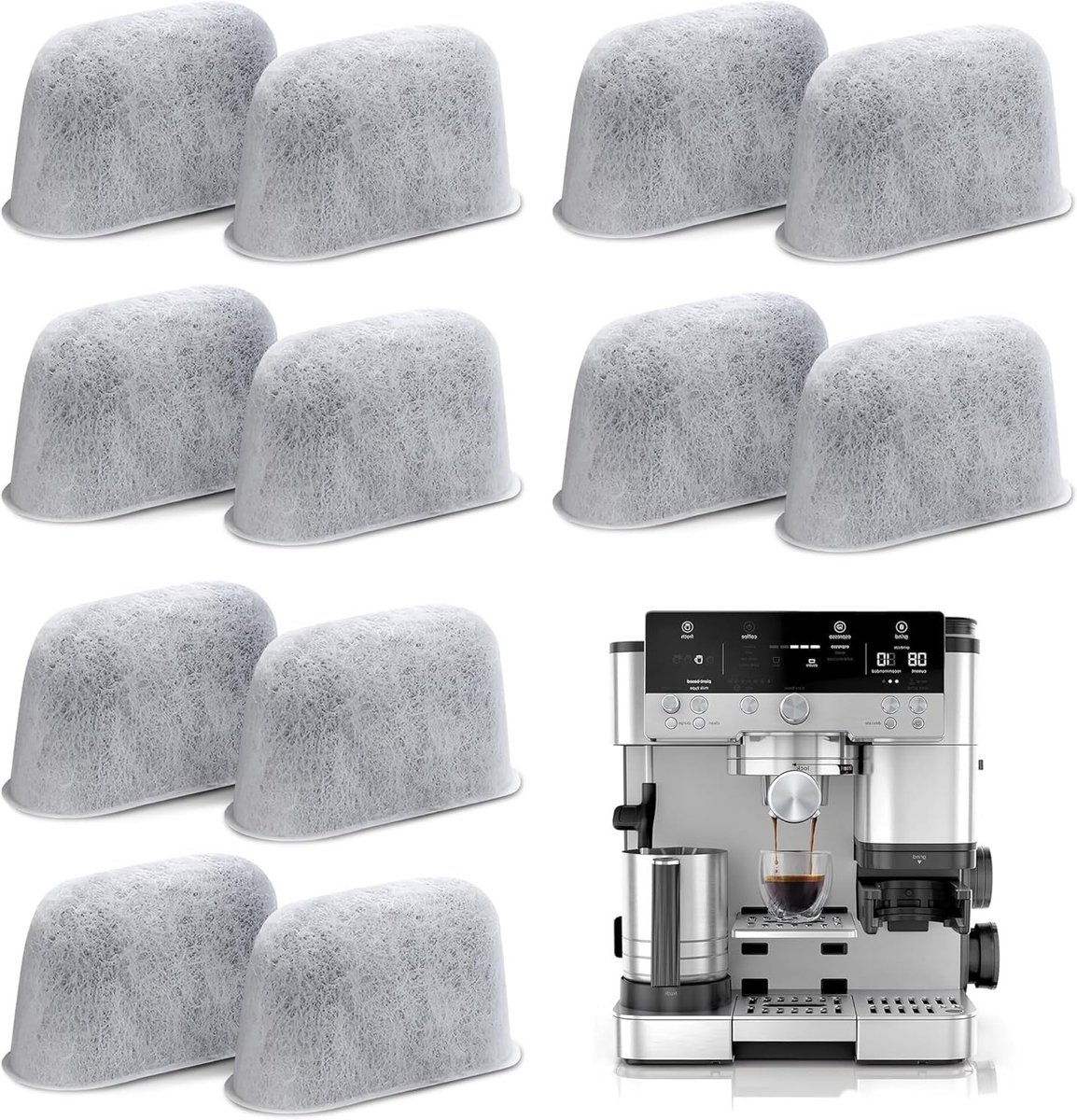 Waterfilterinserts voor Koffie Accessoires - 12 Stuks voor Betere Smaak en Kwaliteit