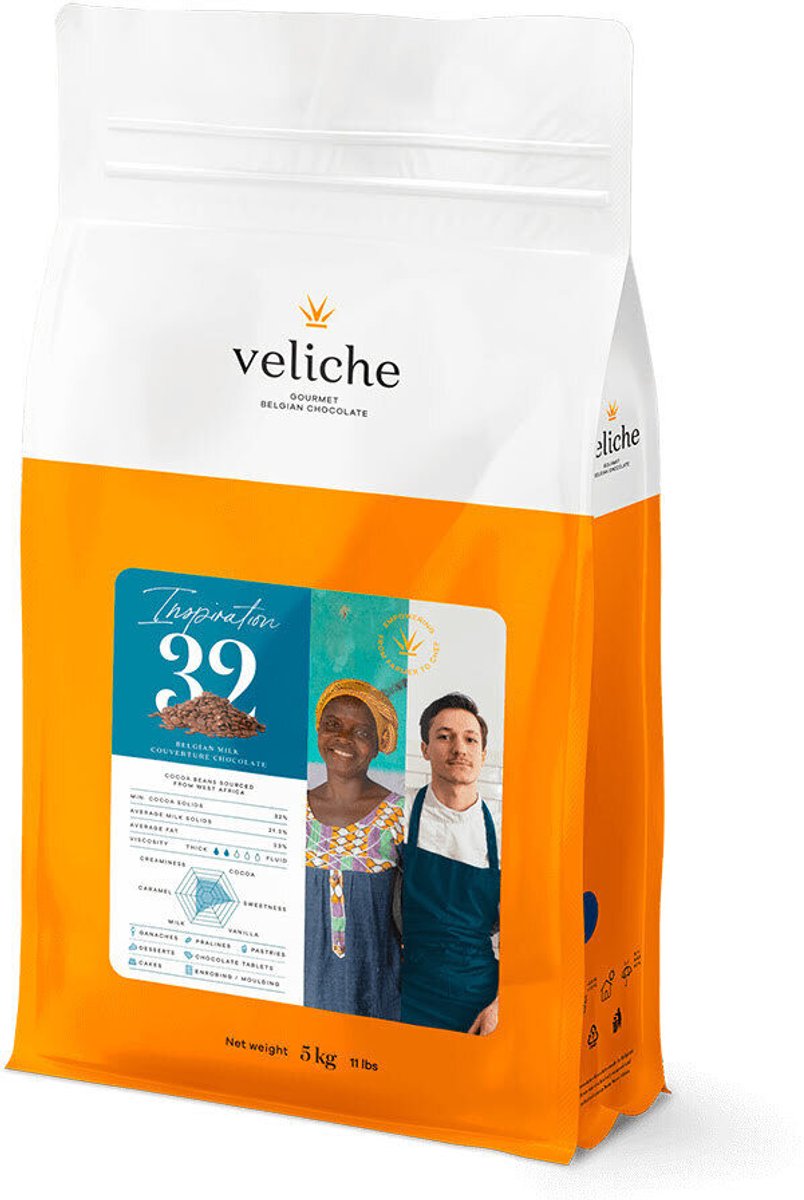 Veliche - Melkchocolade druppels Inspiration 32 high quality belgian chocolade 10 KG