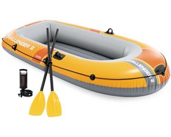 Intex Challenger 2 opblaasboot - 236 x 114 x 41 cm - Inclusief peddels en pomp