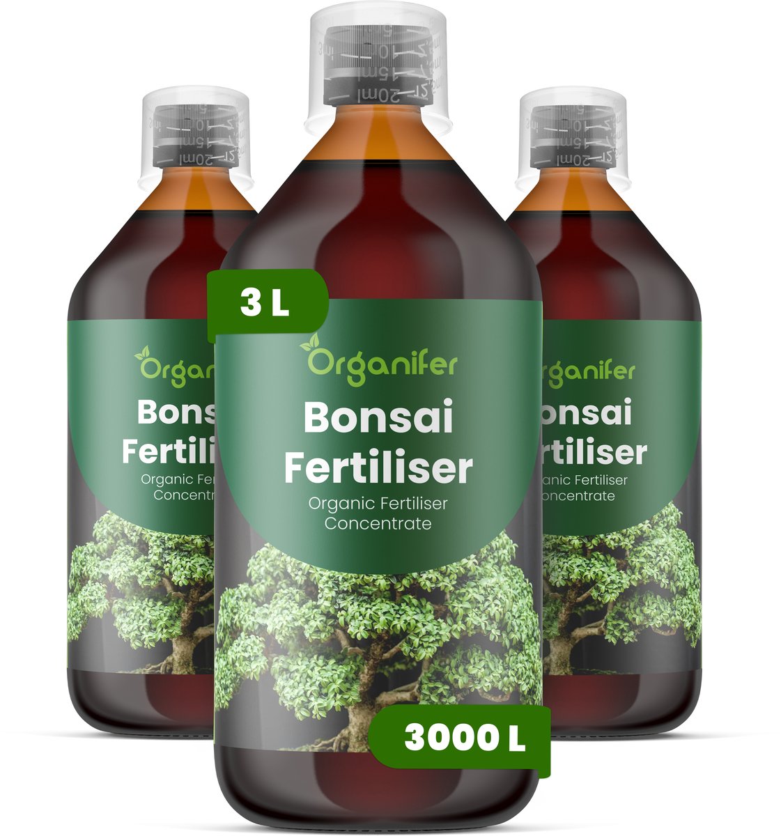 Vloeibare Meststof Voor Bonsai 3X1 L Voor 3000 L - Npk 2-1-8 - Gecontroleerde Groei - Fijne Vertakking - Compacte Internodiën - Wortelontwikkelin - Stressbestendig - Zachte Nutriëntenopname - Binnen- En Buitenbonsai - Organifer