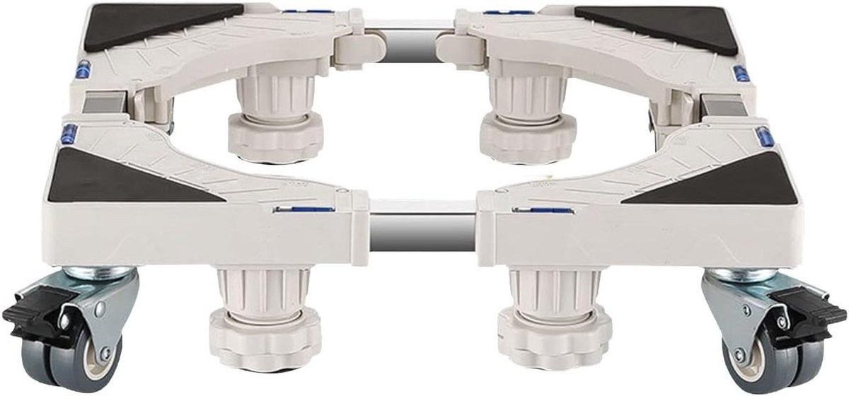Wasmachine Onderstel - Apparaat Rolbaar Platform - Apparaten Verplaatsen - Verstelbaar & Antivibratie - 40-65 cm - Grijs