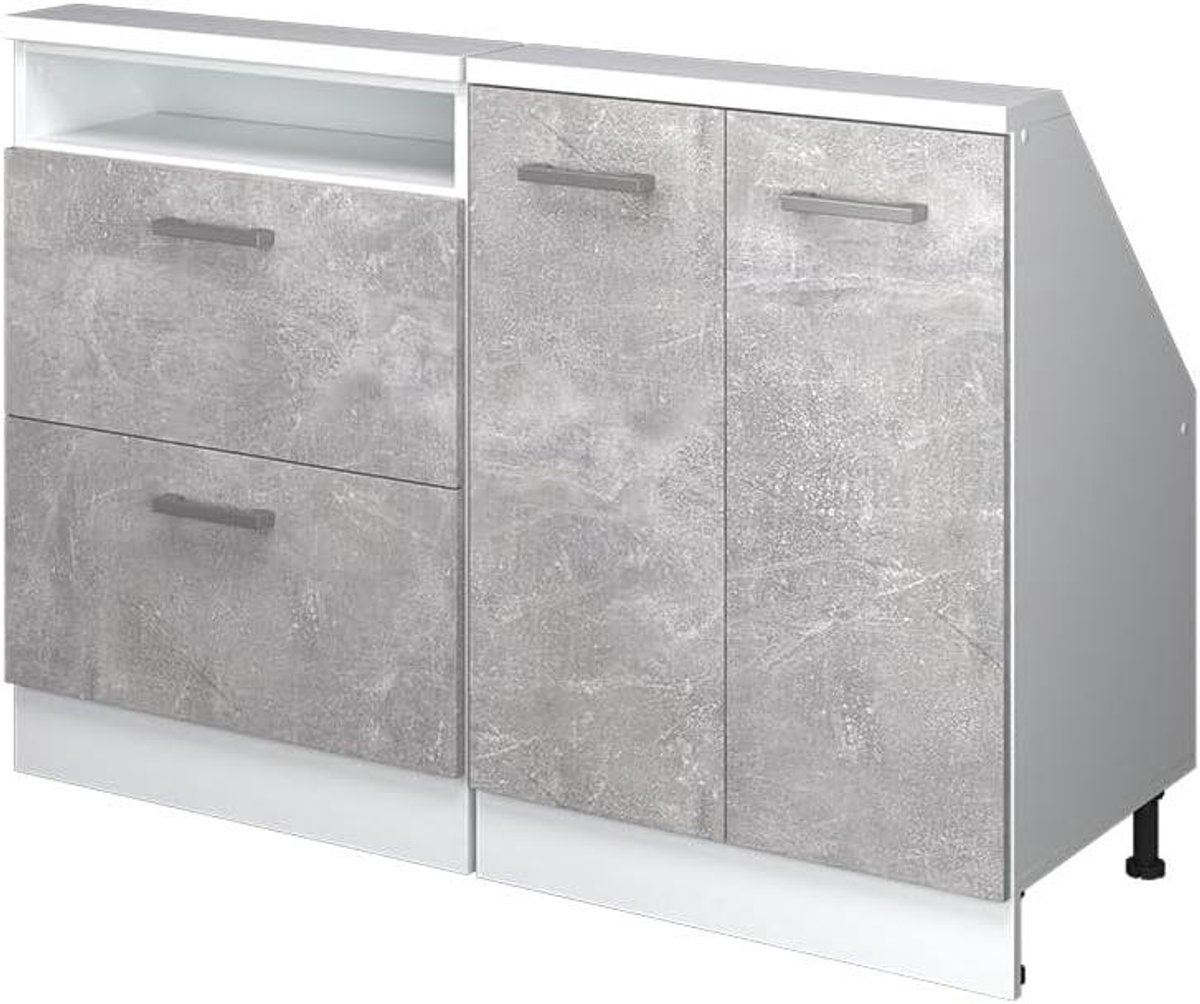 Keukenkast Schuine Wand - Kast Onder Dak - Keuken Opbergen - Ruimte Optimalisatie - 120 cm