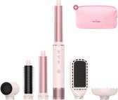 Ace & Taylor AirStyler Pro Ceramiq 6-in-1 – Föhnborstel, Krultang, Stijltang & Thermal Brush – Ionentechnologie – Roze (MS230)