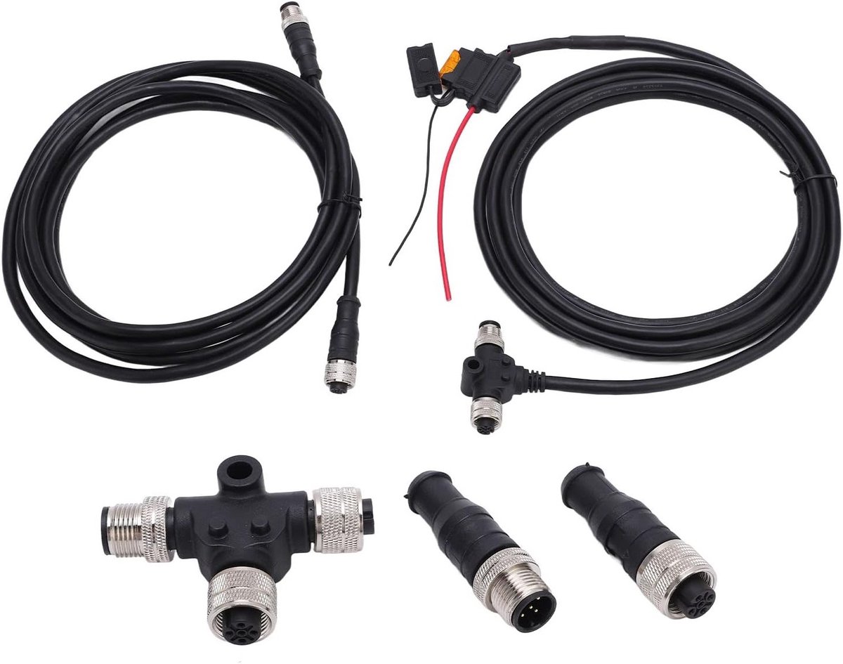 NMEA 2000 Starter Kit voor Watersport, Waterdichte Marine Netwerkset met 3-poorts T-connector en Weerstand voor Betrouwbare Verbindingen