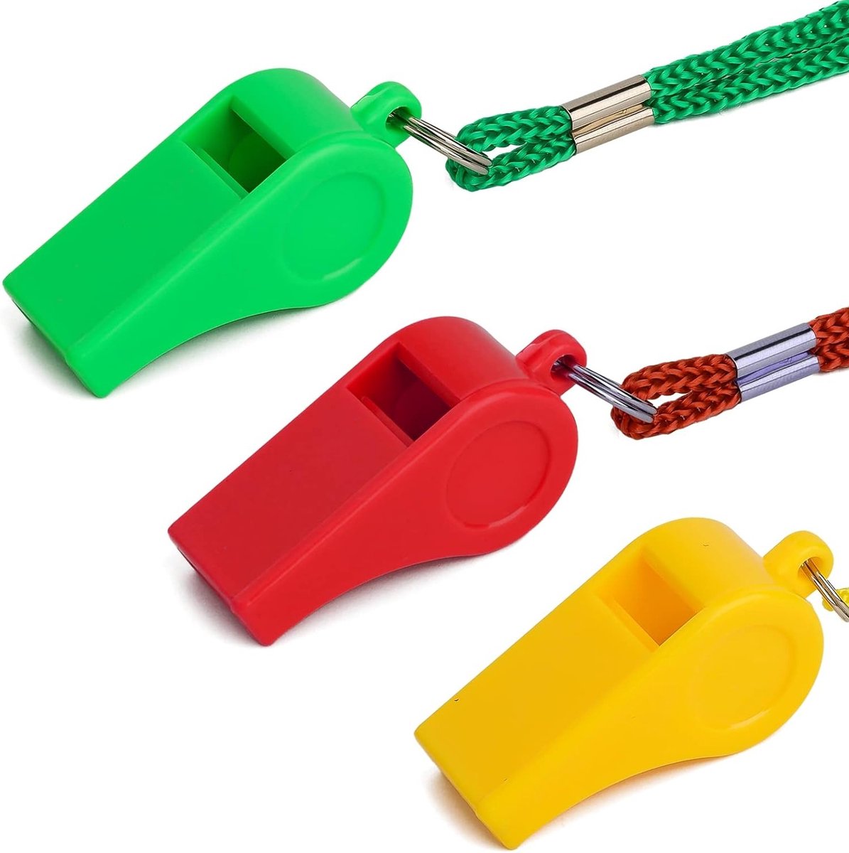 3 Stuks Plastic Fluitjes met Lanyard voor Sport, Training en Noodgevallen - Ideaal voor Coaches, Docenten en Honden Training