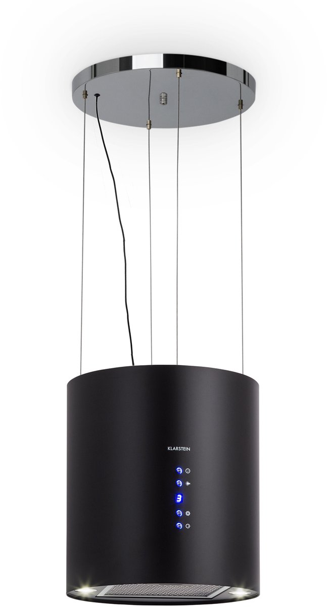 Klarstein Berett eilandafzuigkap - afzuigkap, eilandafzuigkap, 35cm, 190 W motorvermogen, max. 560 m³ / h luchtcirculatie, 3 vermogensniveaus, LED-kookplaatverlichting, roestvrij staal, Grijs