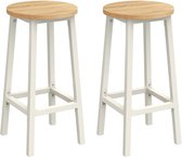 VASAGLE - Barkruk - Set van 2 - Metalen Frame - Met Voetsteun - Voor Keuken en Eetkamer