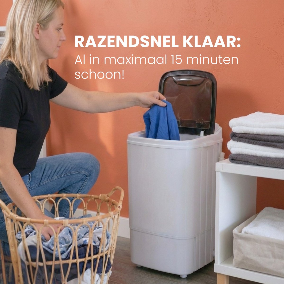 Salora MINIWASHING5 - Mini wasmachine - Compacte wasmachine - Kleine wasmachine - Studenten wasmachine - Wit — afbeelding 5