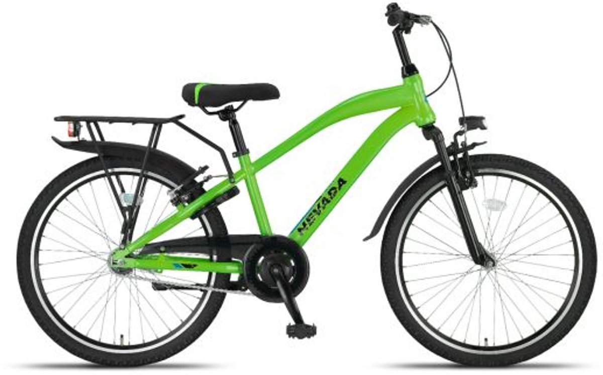 Altec Nevada - Jongensfiets 24 Inch - Kinderfiets voor 8 tot 12 Jaar - 130-145 cm - V-Brake + Terugtraprem - Neongroen