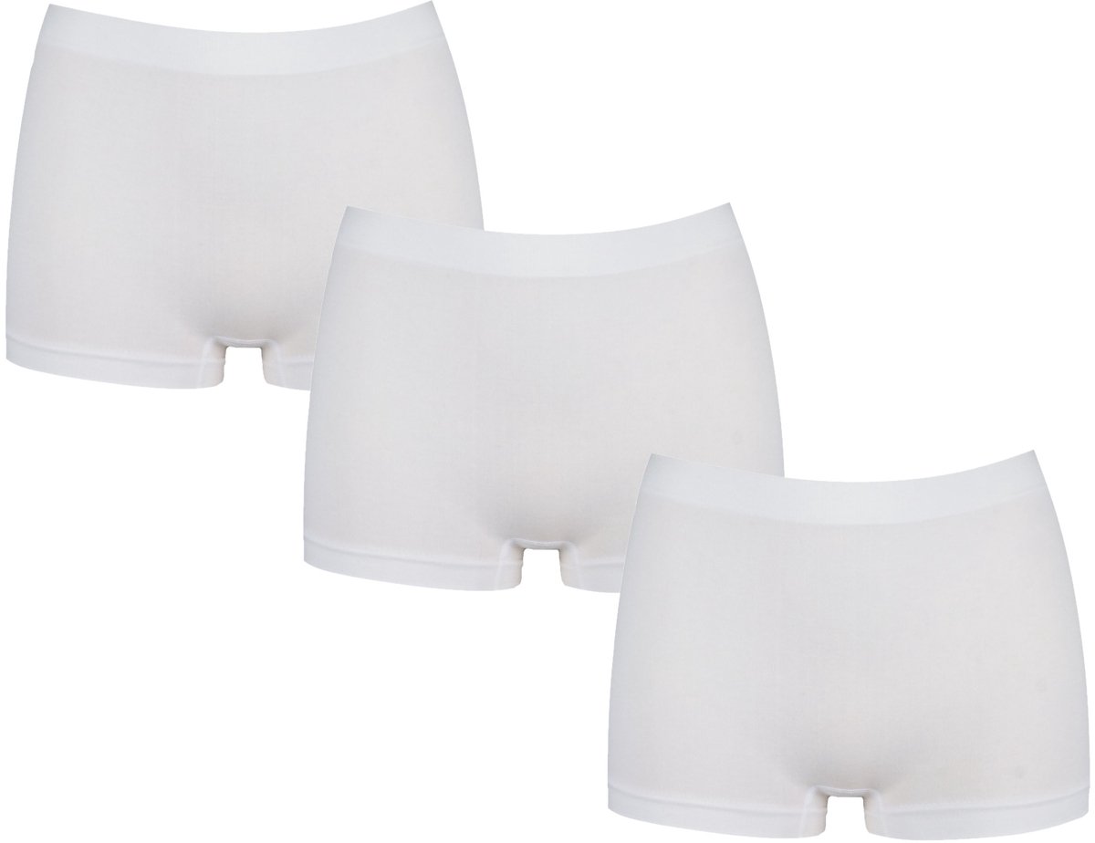 J&C Underwear 3-pack Dames katoenen boxershort 4166 Wit - maat S/M