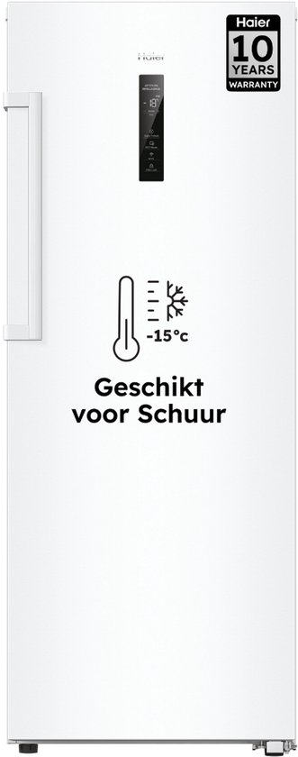 Haier H4F226WEH1 - Vrijstaande Diepvriezer - 226L - Geschikt voor schuur (tot -15°C ) - Total No Frost - Geconnecteerd - Energieklasse E - 2-in-1: Koel-vriescombinatie - 10 jaar garantie op onderdelen