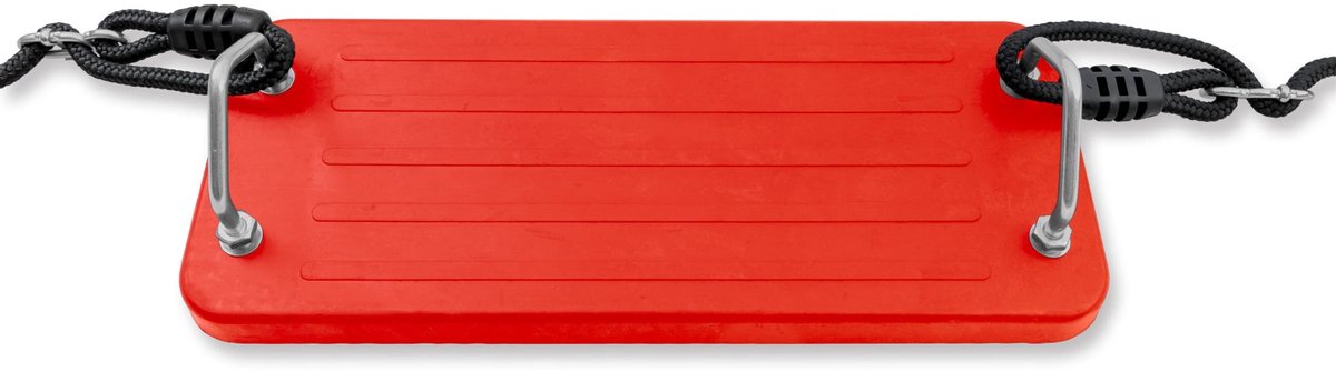 Rood Rubber Schommelzitje met BR touwen (aluminium inlegplaat)
