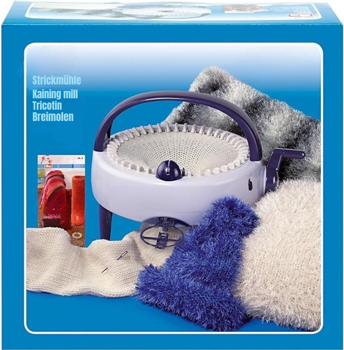 TIM® Punnikmolen - Breimolen - Punniken Voor Kinderen - Voor Volwassenen - Lichtblauw/Duifgrijs - 34cm x 34cm x 16cm