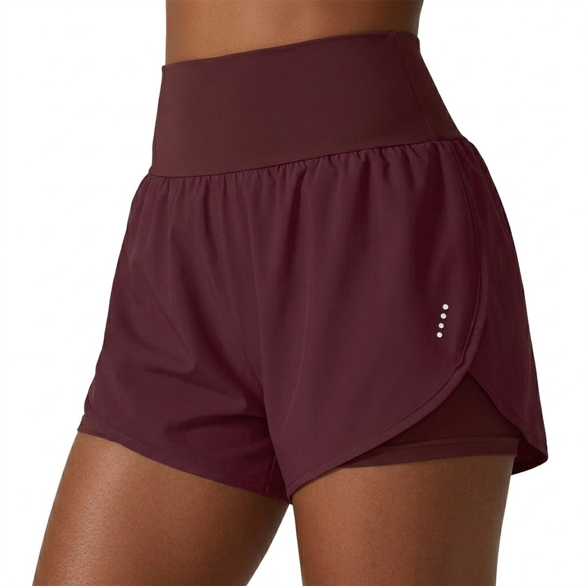 Fuchsia dames sport shorts yoga korte broek met binnenbroek hoge taille ademende fitness shorts casual hardloop broek maat S