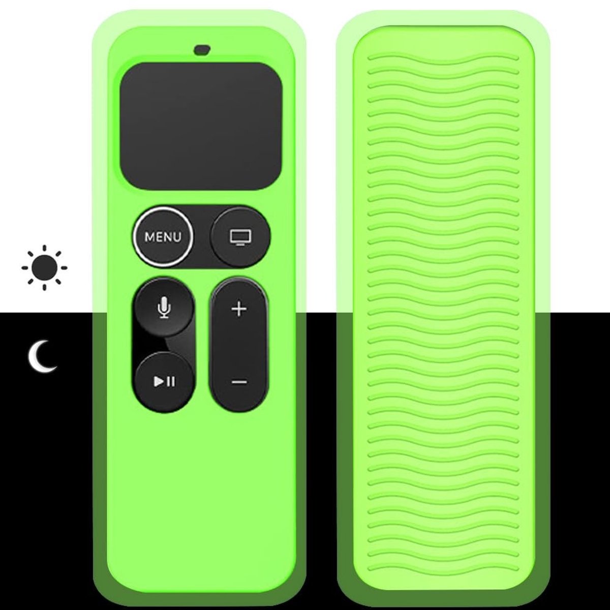 Dailygoods - Siliconen Beschermhoes voor Apple TV 4K Siri Afstandsbediening (Green Glow)