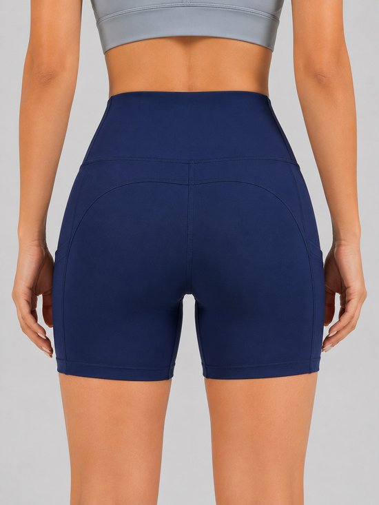 SparkNine Pace dames short - fitness - korte sportbroek - XXL - blauw - hoge taille - met zakken - elastisch - squatproof — afbeelding 5