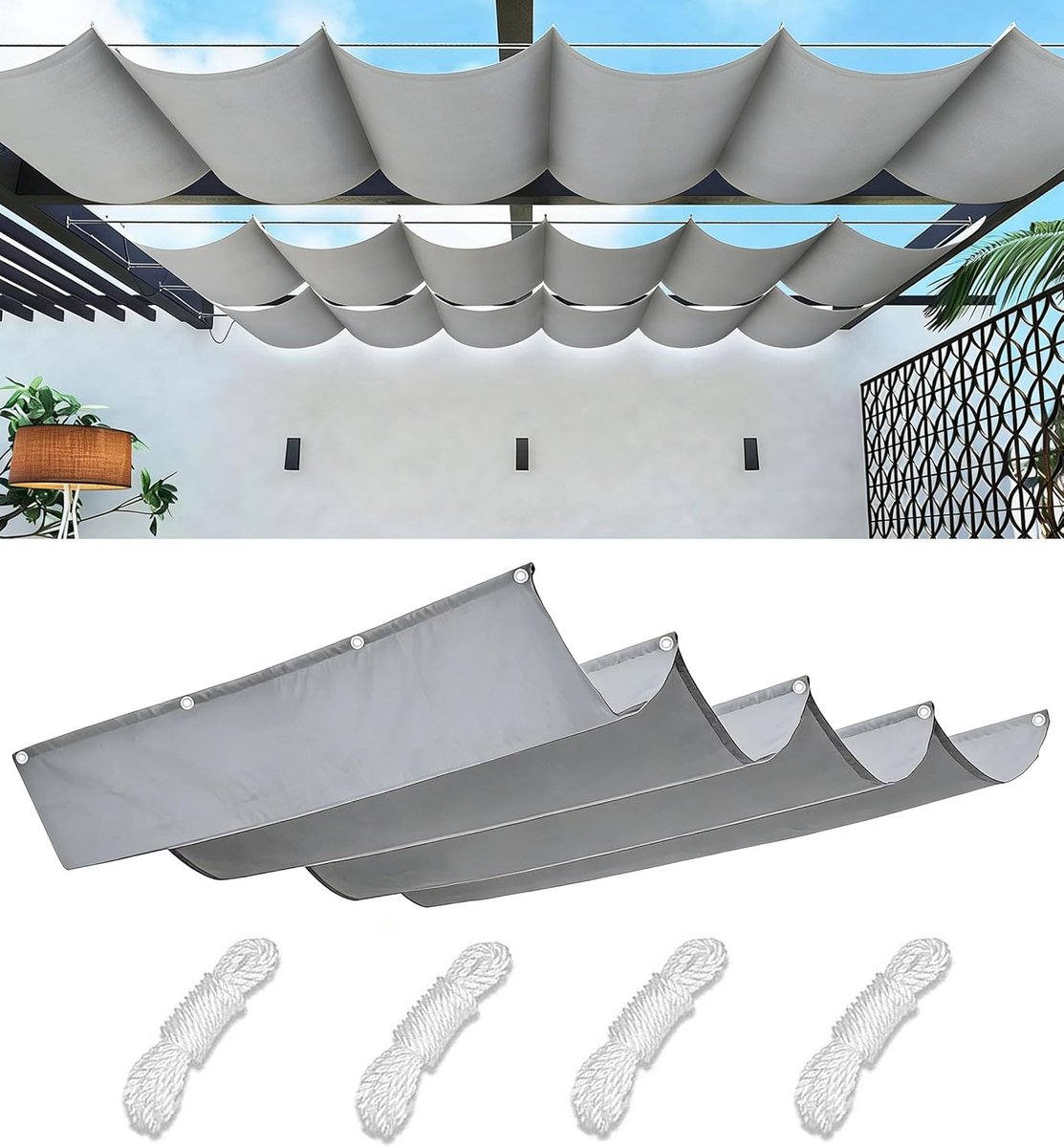 carmdering - Intrekbare Zonnescherm - Intrekbare Schaduwdoek - Buitenzonnescherm - UV-Bescherming - Waterdichte Coating - Hoogwaardig Polyester - Versterkte Naden - Koelere Buitenruimte Creëren - 1 Stuk