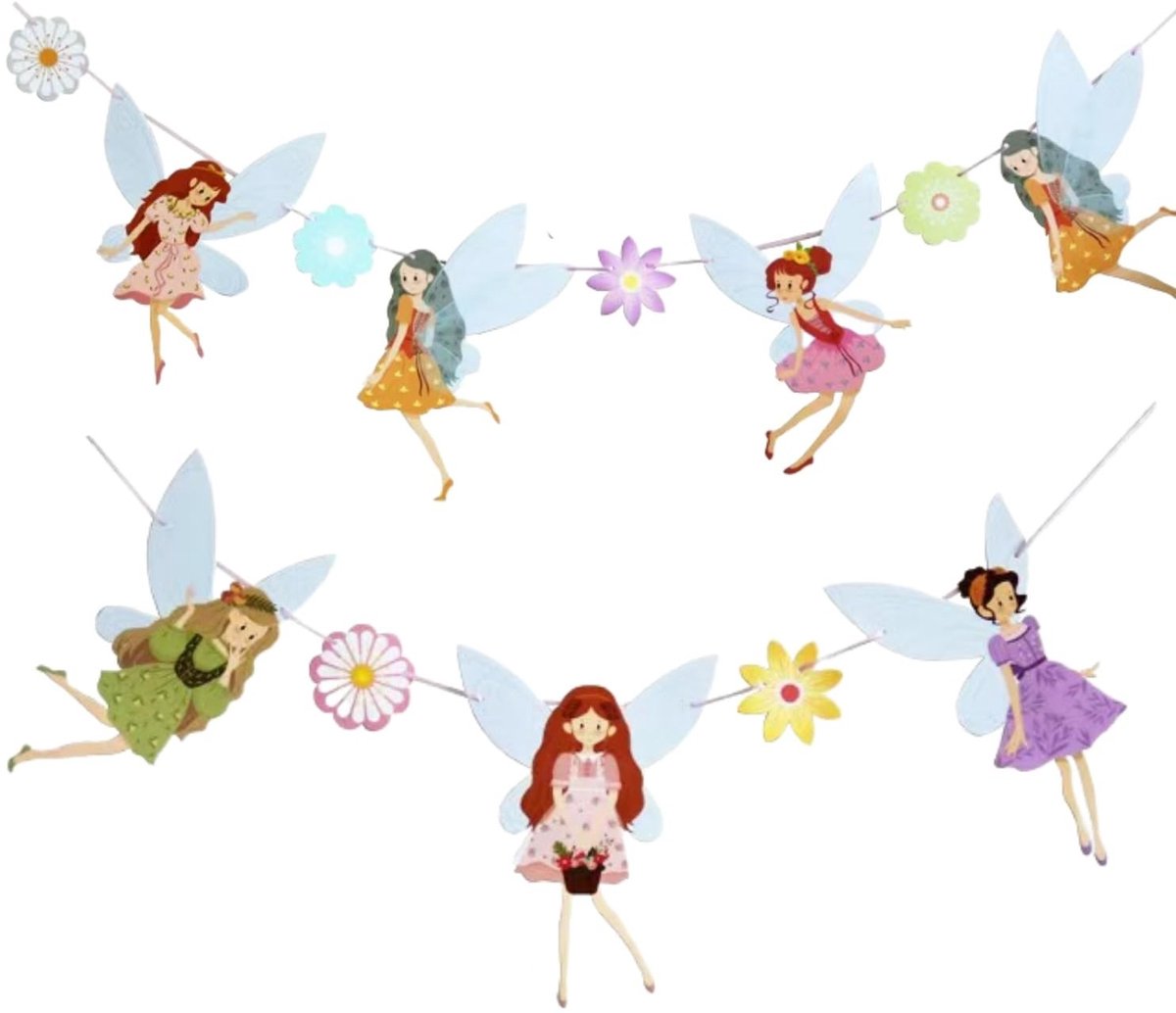 Dailygoods - Feeën Banner Decoraties Happy Birthday voor Meisjes
