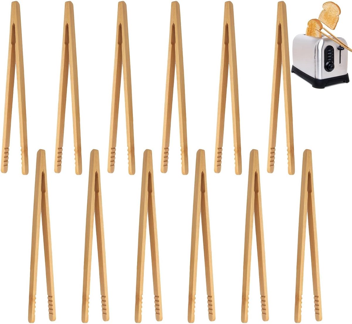 Cuhostki Houten Theeknijpers - 18x2cm - Houtkleur - Voor Theeceremonie & Keuken