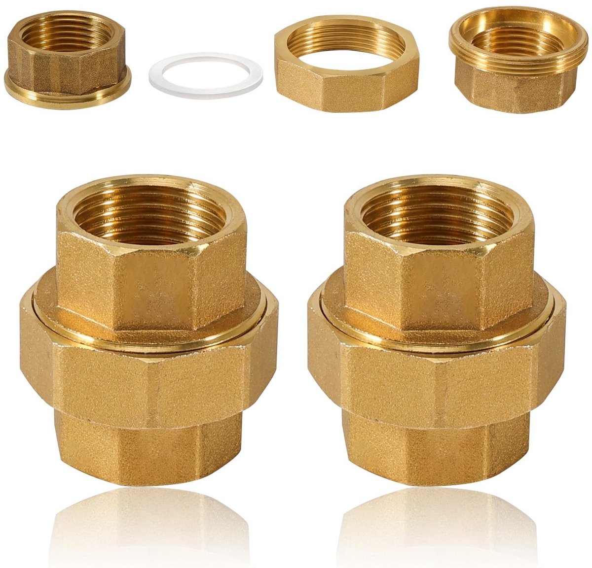 Dailygoods - Messing Schroefverbinding 3/4 Inch IG/IG Set van 2