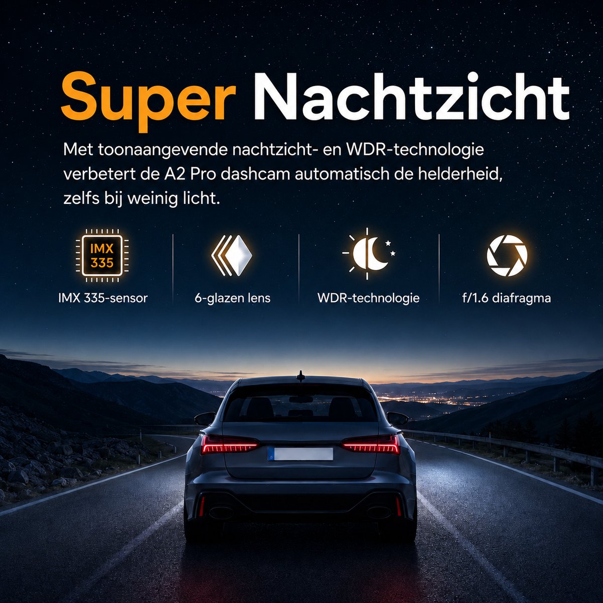 Dashcam Auto 1080P Dual Camera – Voor & Binnen – IR Nachtzicht – Loop Recording – Groothoek – 8,03 cm IPS Scherm – Auto DVR Camera – foto 3
