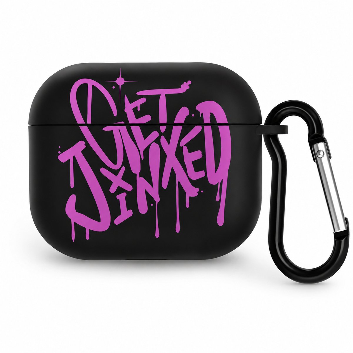 Enluxe Geschikt voor Airpods 3 - Airpod Case Schokbestendig Hoesje - Arcane Inspired "Get Jinxed" - Paars & Zwart