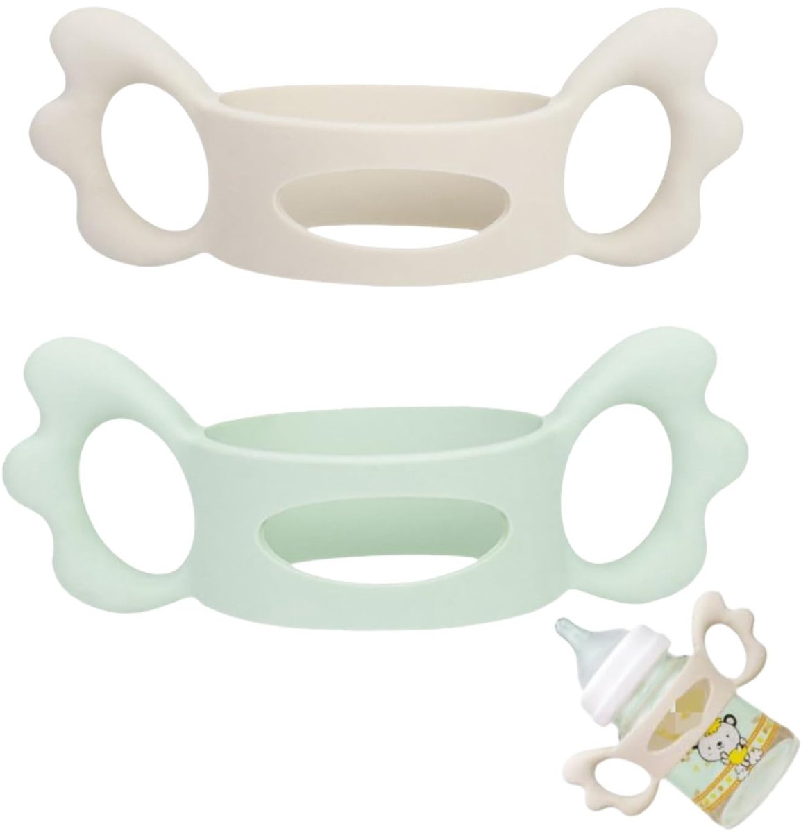 Dailygoods - Siliconen Flessengrepen voor Babyflessen, Set van 2