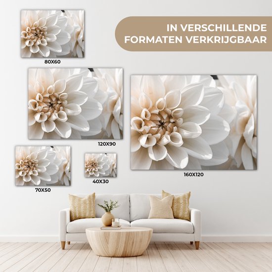 Tableau sur toile Fleurs - Wit - Nature - 120x90 cm - Décoration murale