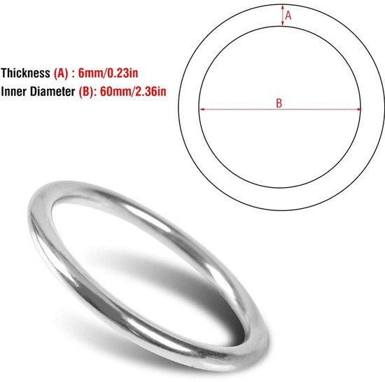 Dailygoody - Ring Roestvrij Staal - Yoga Hangring - Duurzaam en Sterk — afbeelding 5