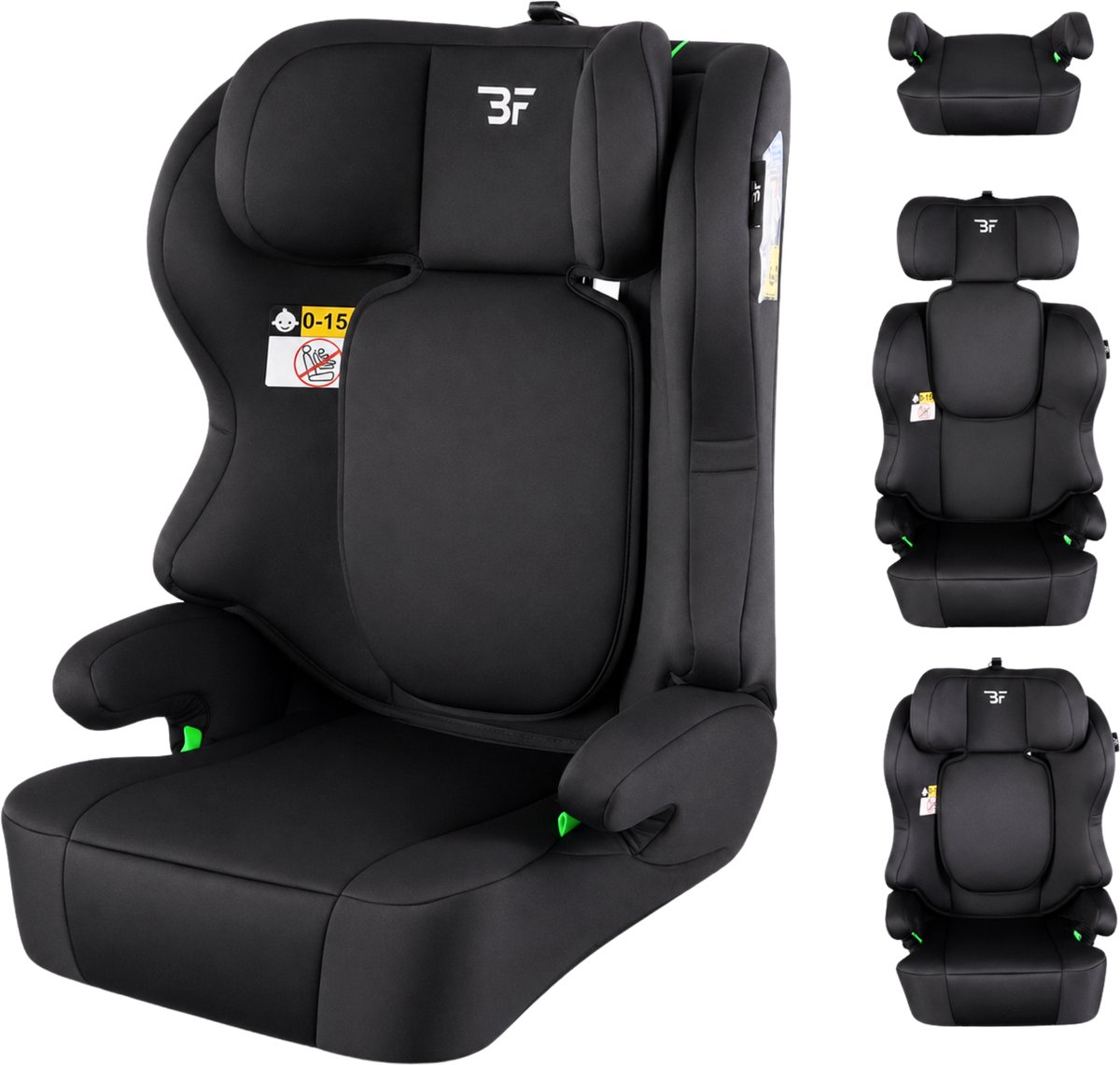 Bebies First Autostoel Pionier V2 i-Size Groep 2/3 (100- 150 cm) - Gordel - Zwart