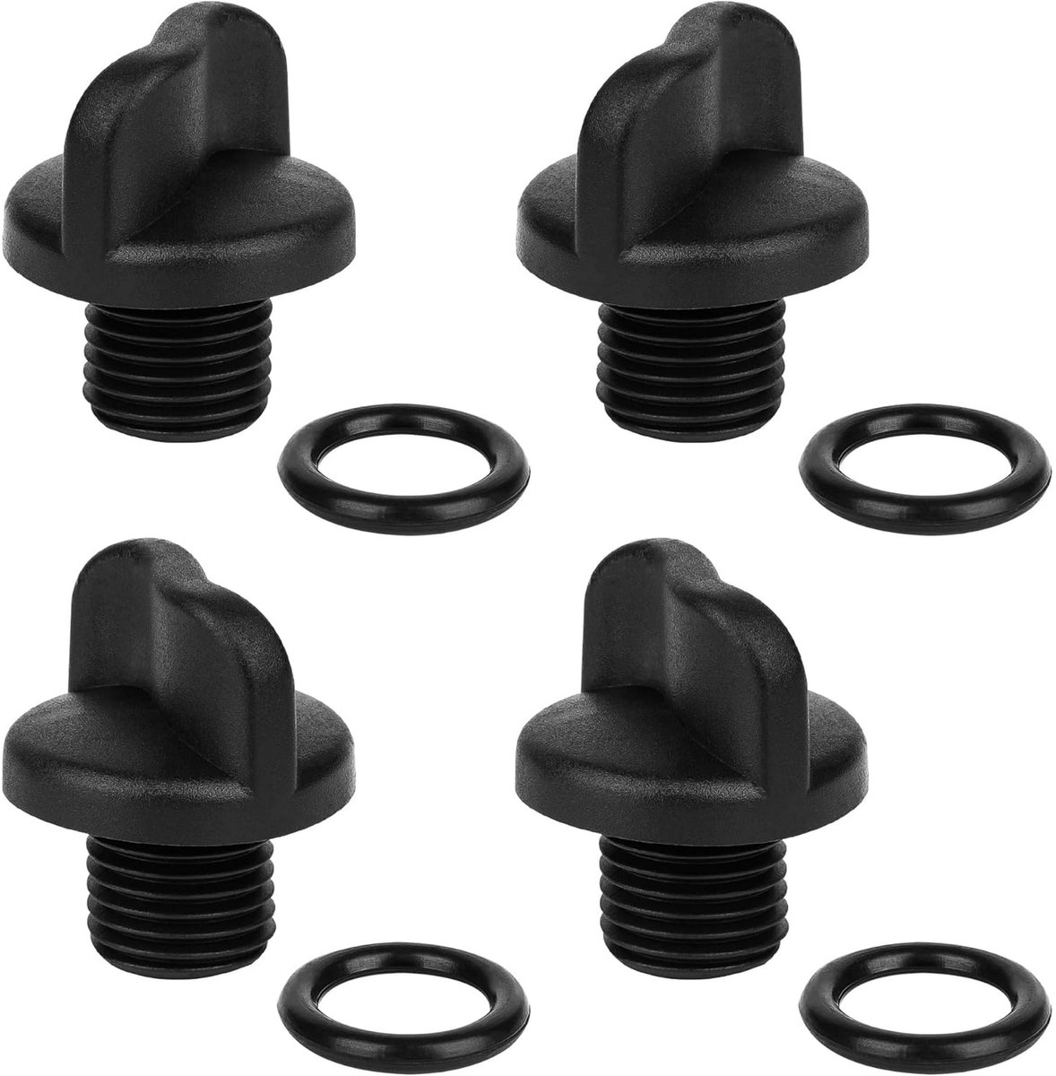 Aftappluggen voor zwembadpompen met O-ringen, R0446000, geschikt voor Jandy Zodiac filterpompen, Polaris boosterpompen en waterzuiveringssystemen. Verpakking van 4 aftappluggen voor zwembadfilters.