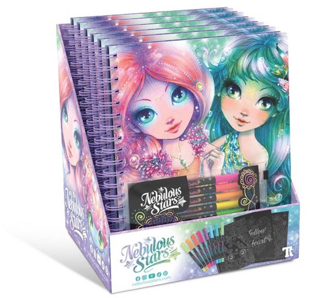 Nebulous Stars - Kleurboek - Kleur op zwart papier - Metalic gelpennen - Kleuren