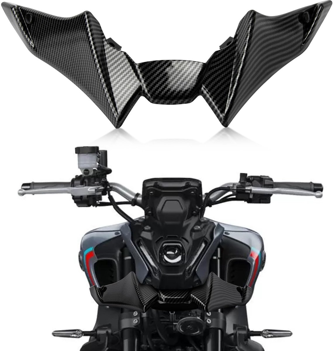 Dailygoods - Dailygoody - Voorkuip Spoilers - Snavel Neus - Aerodynamische Wing Deflector - ABS Kunststof - Cowl Trim Accessoires - Geschikt voor MT09 V3 2022-2023