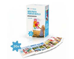 Navullingen Mobiele Fotoprinter - Fotopapier Mini Fotoprinter - 20 Fotovellen - Pocket Printer Papier - Thermal Printer Smartphone - Fotopapier 10x15 - Refill Pack Fotoprinter - Afdrukken Foto Telefoon - Navulling Mini Printer - Silvergear