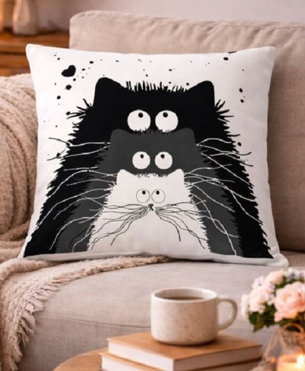 Kussenhoes kat - kattenkussen - Sierkussen - 45x45 cm